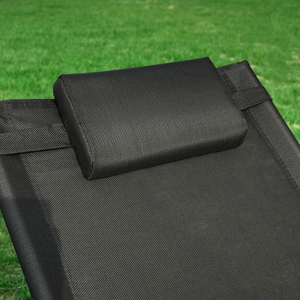 SoBuy Liggestol Solseng Havestole Relaxstol OGS38-SCH Black