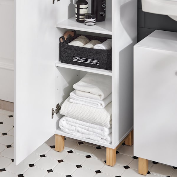 SoBuy Korkea kaappi kulmakaappi 2 ovea ja 6 hyllyä BZR91-W High cabinet