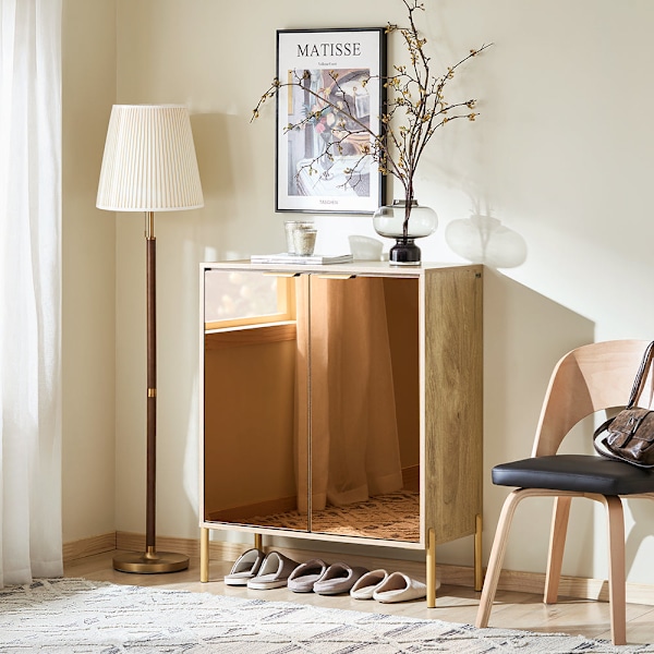 SoBuy Skåp med 2 dörrar Vitrinskåp Skänk Avlastningsbord FSB96-G 83*38*100cm