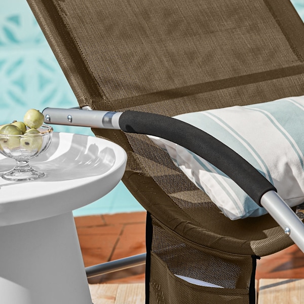 SoBuy Gungstol Loungestol Utemöbler, Testad för 150 kg OGS28-BR Brown 1 Piece
