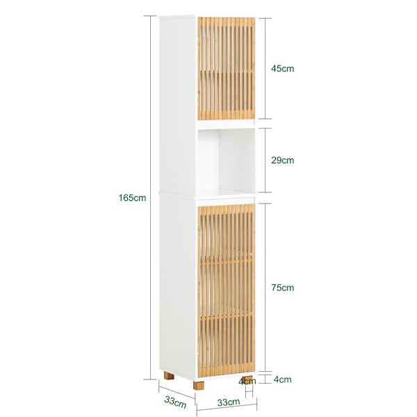 SoBuy Højskab Højskab Badeværelsesskab BZR127-W High cabinet