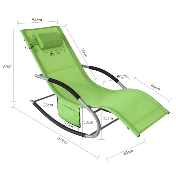 SoBuy2xPuutarhan keinutuolit jalkatuella AurinkotuolitOGS28-GRX2 Green 2 Pieces