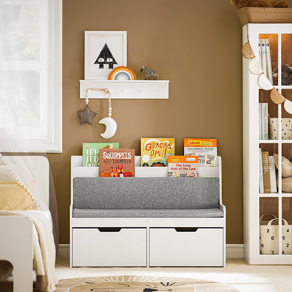 SoBuy Barnbokhylla Barnsittbänk KMB66-W
