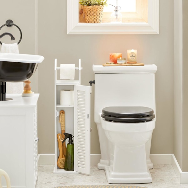 SoBuy Wc harja Wc paperiteline Kylpyhuone kulmahylly BZR49-W