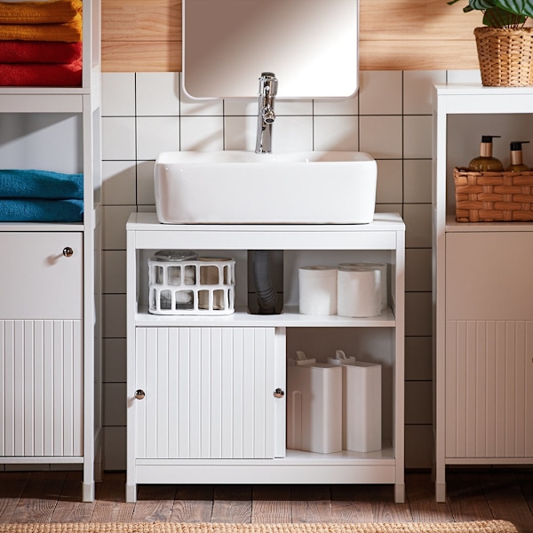 SoBuy Tvättställsskåp Underskåp Tvättställsunderskåp BZR185-W Under sink cabinet