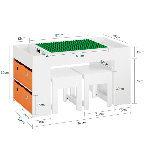 SoBuy 2-osainen Lasten pöytä ja tuolisarja KMB75-W Desk for children