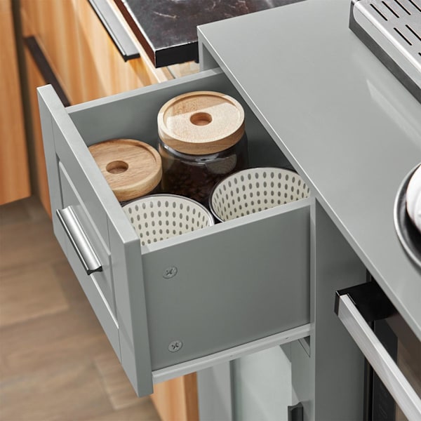 SoBuy Kökshylla Mikrovågsskåp Köksskåp hjul Sideboard FSB78-HG Gray
