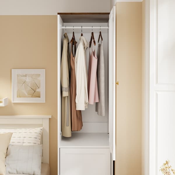 SoBuy Skab med 2 døre, pladsbesparende, hvid, 45×55×187 cm, KSB03-W
