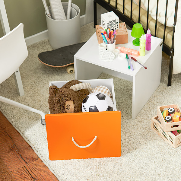 SoBuy Barnhylla Leksaksförvaring för barn förvaringsskåp KMB74-W Toy storage with 1 drawer