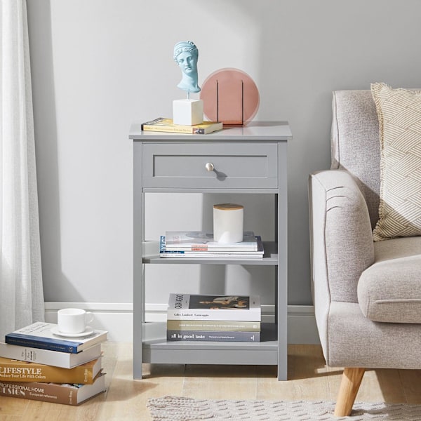 SoBuy Sidebord Endebord Sofabord Sengebord FBT46-HG Grey
