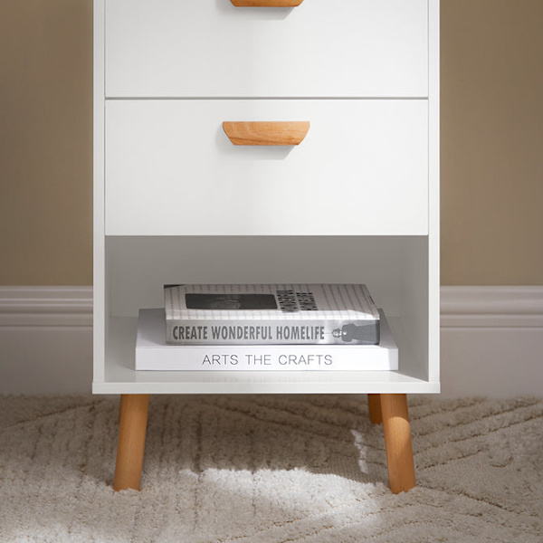SoBuy Nattduksbord 2 lådor Soffbord Sidobord Sängbord FBT125-W