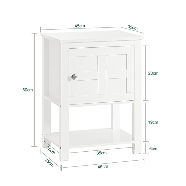 SoBuy Nattduksbord Soffbord Sängbord Förvaringsbord FBT113-W White