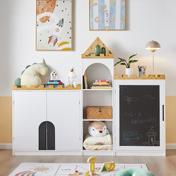 SoBuy Barnhylla FörvaringskombinationvitKMB44-W L86*B30*A87cm