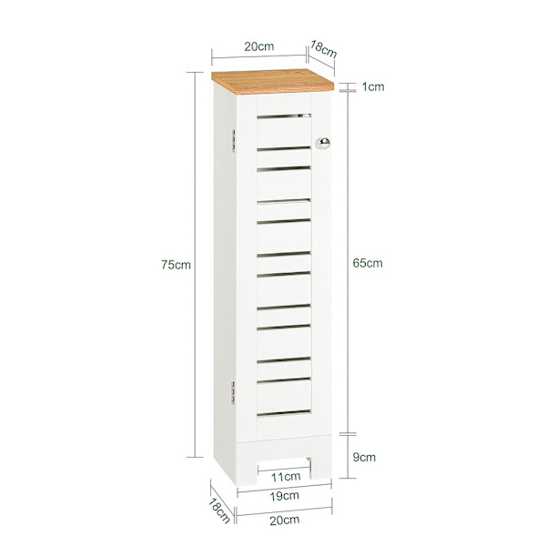 SoBuy WC paperiteline kylpyhuone kaappi Hyllykokonaisuus BZR85-W Toilet paper holder