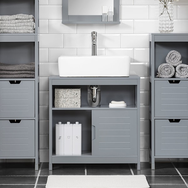 SoBuy Allaskaappi 2 ovea harmaa FRG128-SG Grey Sink cabinet(on wall)