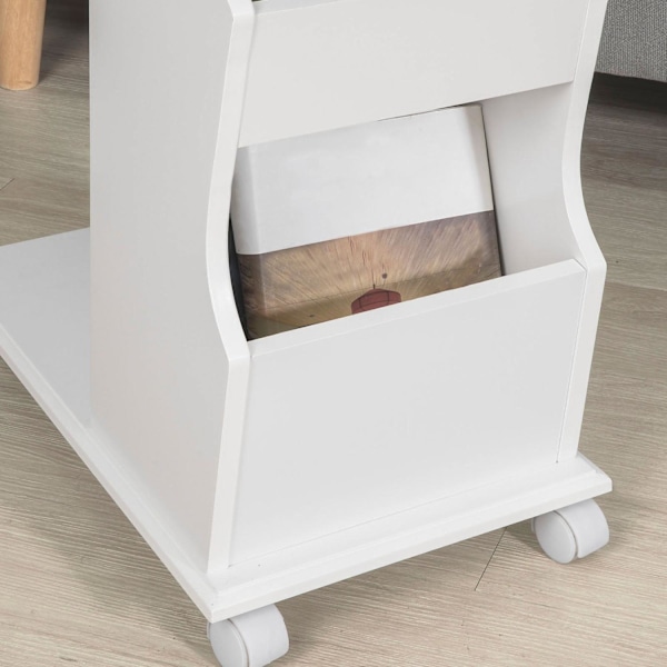 SoBuy Sofabord med hjul Sengebord Hjørnebord FBT67-W