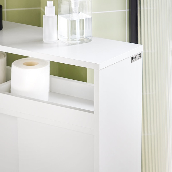 SoBuy Kapea kylpyhuone kaappi mukana pyörät Kylpyhuone BZR02-W White.  W70 x D20 x H71cm