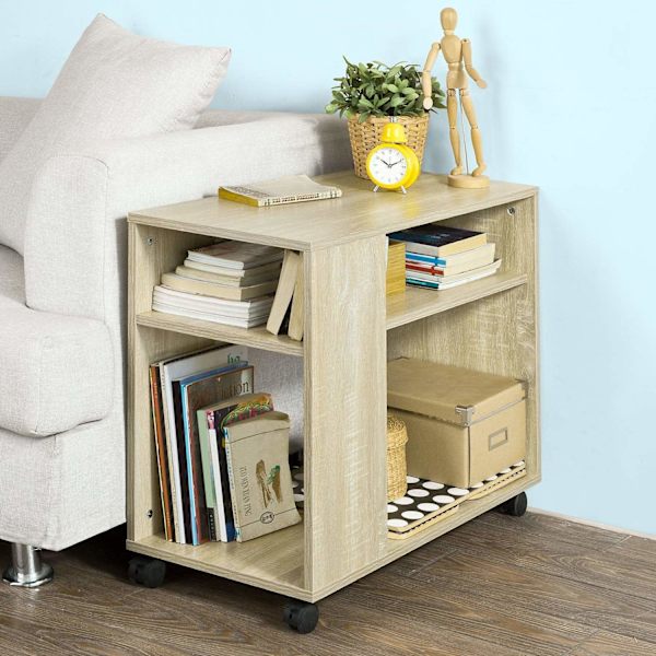 SoBuy Pyörällinen säilytyskaluste Kaappi pyörillä FBT34-N Wood
