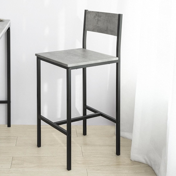 SoBuy, Høje barstole i træ, 2 stk, FST53-HGx2 Grey