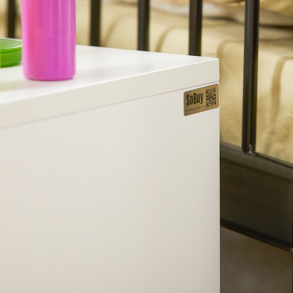 SoBuy Barnhylla Leksaksförvaring för barn förvaringsskåp KMB74-W Toy storage with 1 drawer