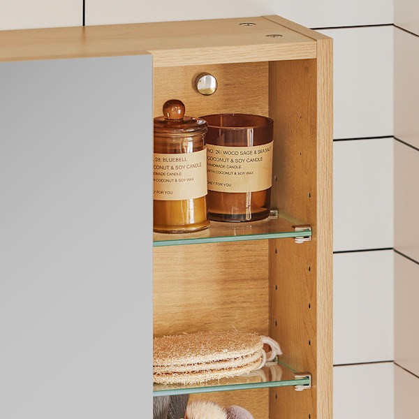 SoBuy Spejlskab Vægskab Badeværelsesskab Overskab BZR173-N Mirror Cabinet