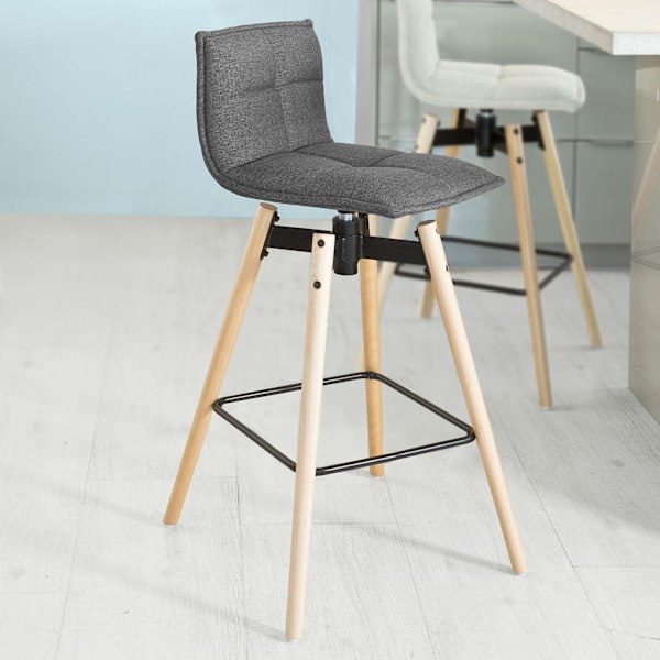 SoBuy Puinen baarituolit Pyörivä baarijakkara Istuinkorkeus 75 c W49 x D49 x H98cm