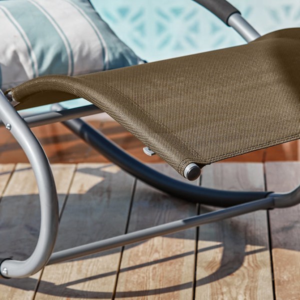 SoBuy Gungstol Loungestol Utemöbler, Testad för 150 kg OGS28-BR Brown 1 Piece