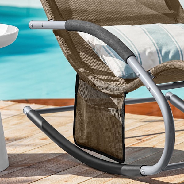 SoBuy Gungstol Loungestol Utemöbler, Testad för 150 kg OGS28-BR Brown 1 Piece