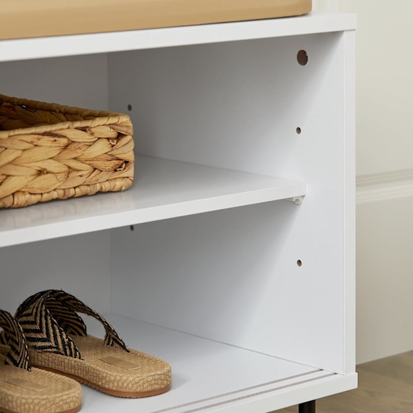 SoBuy Bänk förvaring Skoskåp Skobänk med dyna Sittbänk FSR116-W Bench