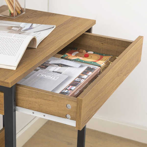 SoBuy Skrivebord med 3 kroge Computerbord med skuffe FWT43-N Wood