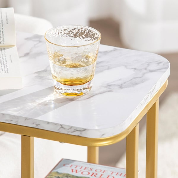 SoBuy Sofabord, Moderne sidebord guldfarvede ben, FBT110-G