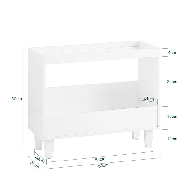 SoBuy Soffbord Förvaringsbord Sidobord Cafébord FBT147-W