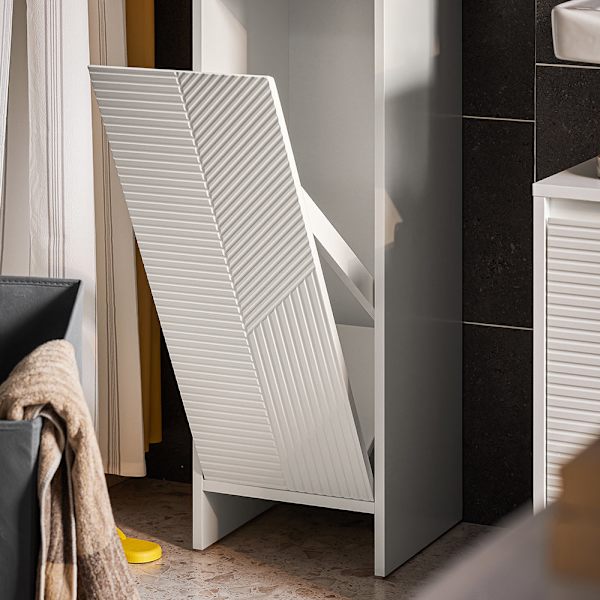 SoBuy Badrumsskåp med tvättkorg Tvättskåp BZR154-W Laundry basket cabinet