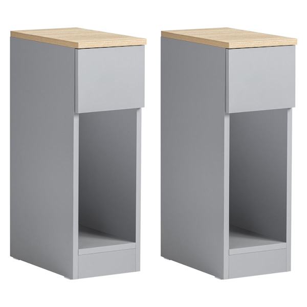 SoBuy Nightstand Side Table Sofa Table with Drawer FBT111-HGx2 Grey