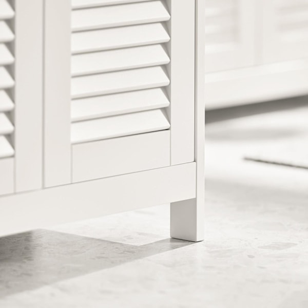 SoBuyBadeværelsesskab med jalousilåger og skuffe, FRG238-W White Wall cabinet