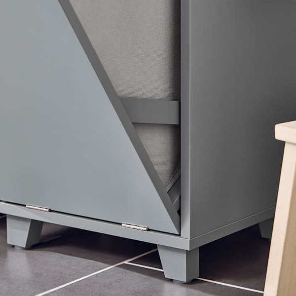 SoBuy Badeværelsesskab med Vasketøjskurv BZR159-DG Gray Base cabinet with laundry basket