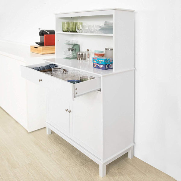 SoBuy Kökshylla till mikrovågsugn Köksskåp med hjul FSB26-W Color W90 x D40 x H148cm