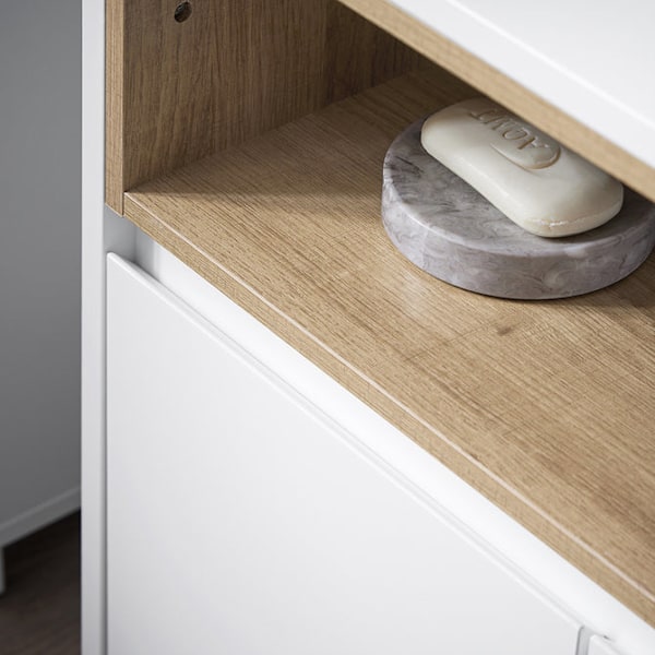 SoBuy Tvättställsunderskåp Badrumsskåp Underskåp BZR148-W White Under sink cabinet