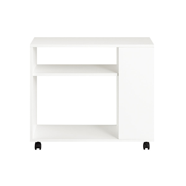 SoBuy Rullbord Förvaringsbord Sidobord på hjul Soffbord FBT34-W White