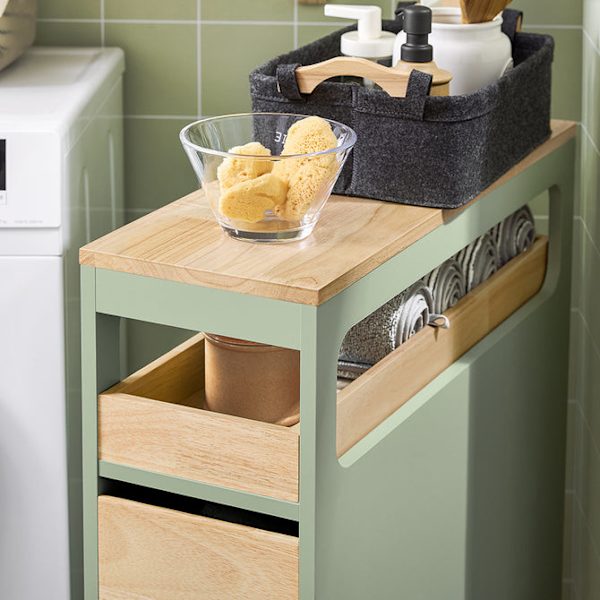 SoBuy Kapea kaappi WC paperiteline Hyllykokonaisuus BZR54-GR Green 24*65*82cm