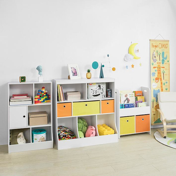 SoBuy Barnhylla Förvaringskombination KMB27-W L58*B27*H76cm