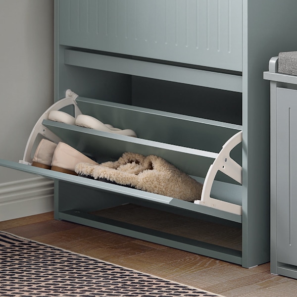 SoBuy Smalt skoskåp Skohylla Skoställ Hylla FSR165-HG Grey 61*26*100cm
