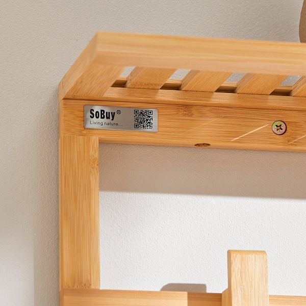 SoBuy Seinähylly ja vitriinit Vaatekaappi 6 koukkua FHK06-N Wall shelf