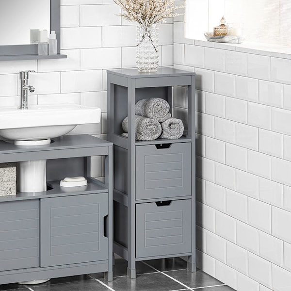 SoBuy, Kaappi 2 laatikkoa, Kylpyhylly FRG127-SG Grey Base cabinet