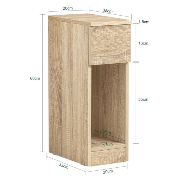 SoBuy Moderne sidebord med opbevaring FBT111-N Wood 20*35*60cm