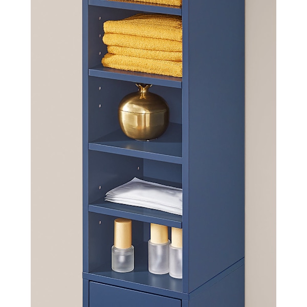 SoBuy Kylpyhuone kaappi Korkea kaappi laatikkoa BZR34-B Blue