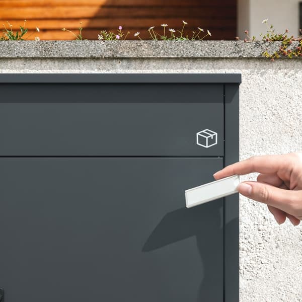 SoBuy utemöbel för paket och post med kodlås Mörkgrå 49.2×28×70 cm OGS65-DG