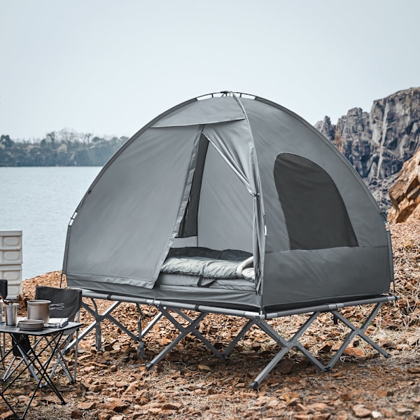 SoBuy 4-i-1 tält för 2 personer OGS32-L-HG grey For 2 Persons