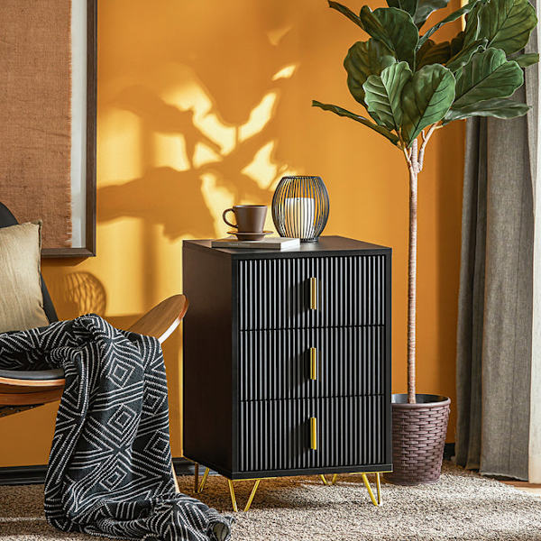 SoBuy Nattduksbord Soffbord Sidobord Sängbord FBT115-L-SCH black 40*40*63cm