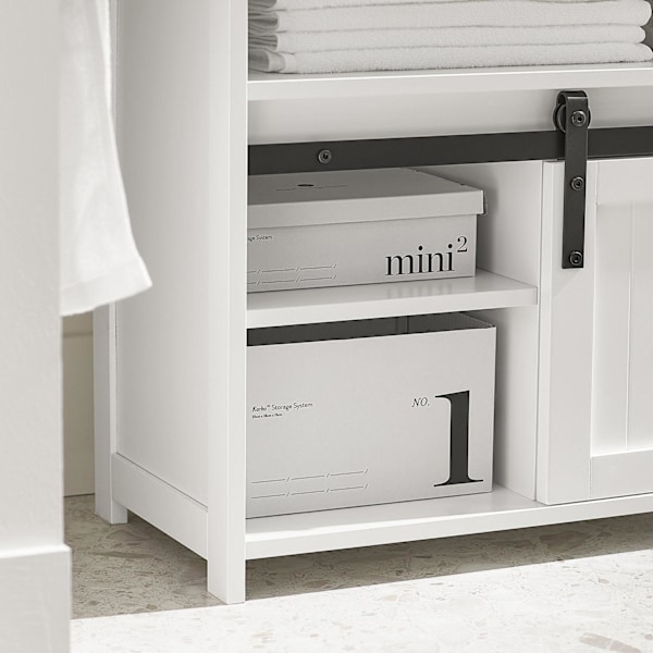 SoBuy Underskab til vask Skab med låger Badeværelsesskab BZR61-W Sink cabinet(on wall)